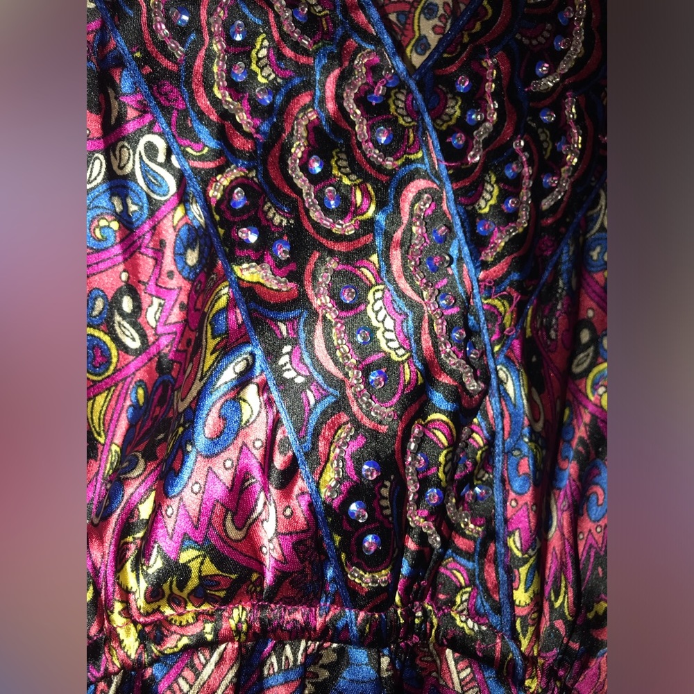Gorgeous Satin Paisley Kimono Nightgown - Picture 5 of 7